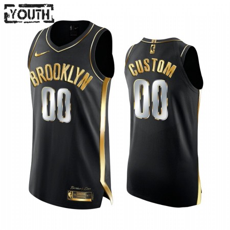 Dres Brooklyn Nets Prilagođeni 2020-21 Crna Golden Edition Swingman - Dječji